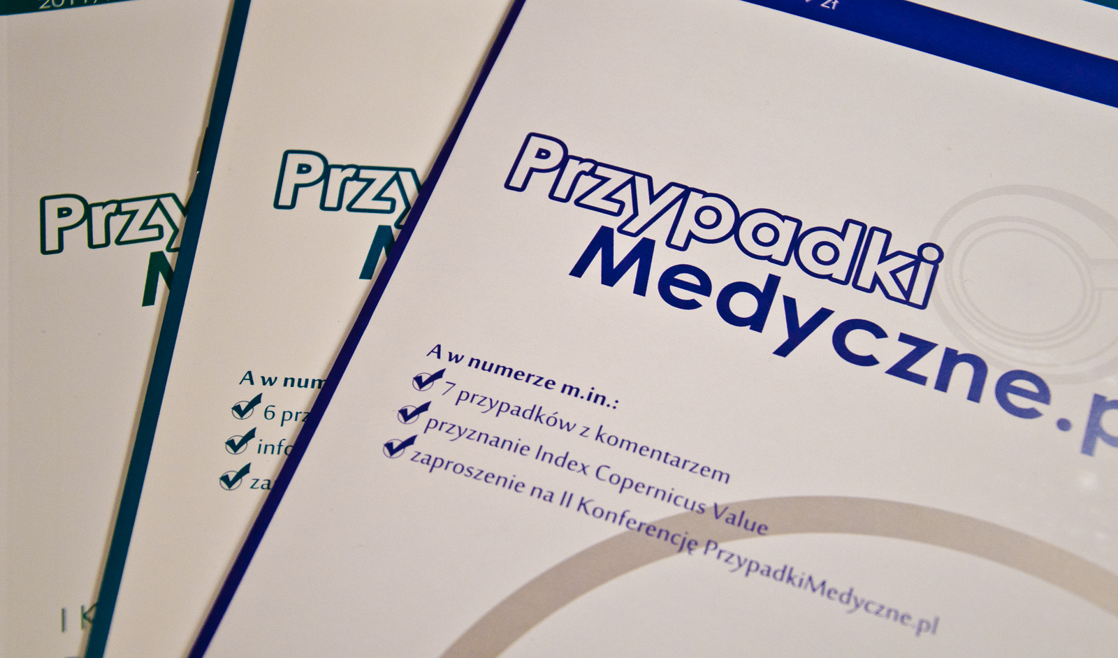 Okładki czasopisma Przypadki Medyczne — flagowy projekt wydawniczo-techniczny MEDUCASE od 2009 roku.